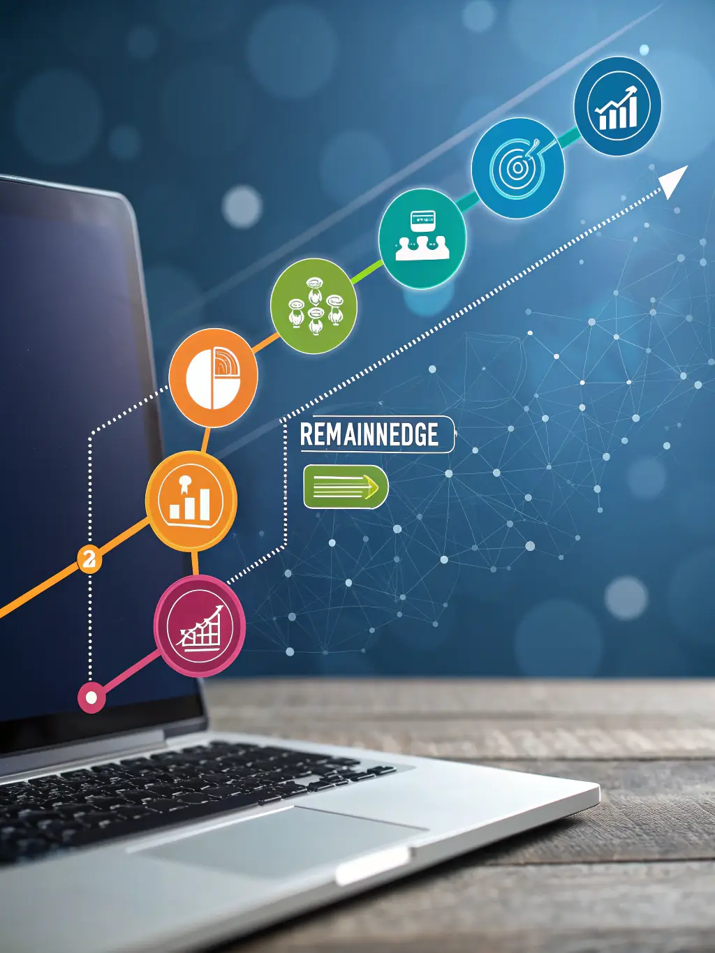 An infographic showing the steps of building a go-to-market strategy, with icons representing market research, product positioning, and sales execution.